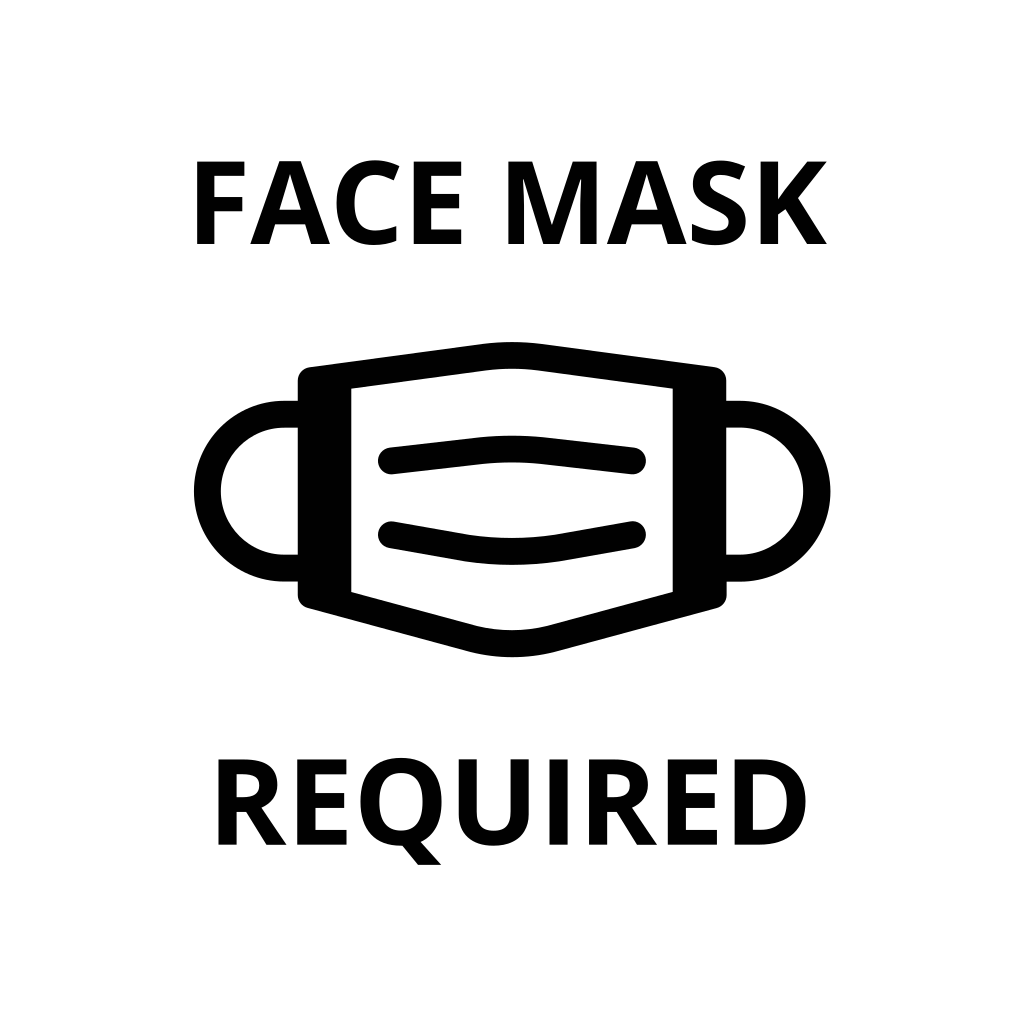 Face mask required sign letter icon