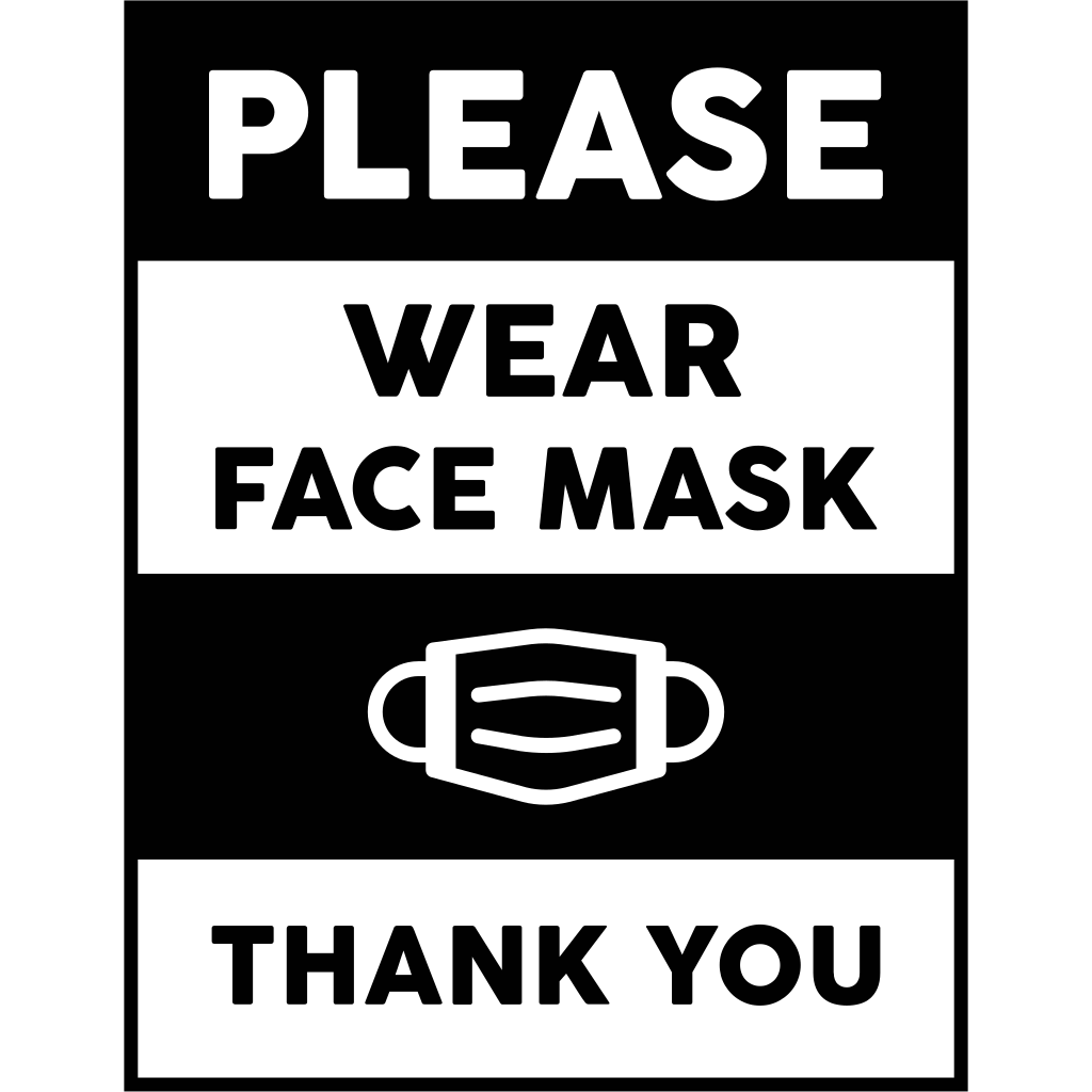 Please wear face mask letter icon