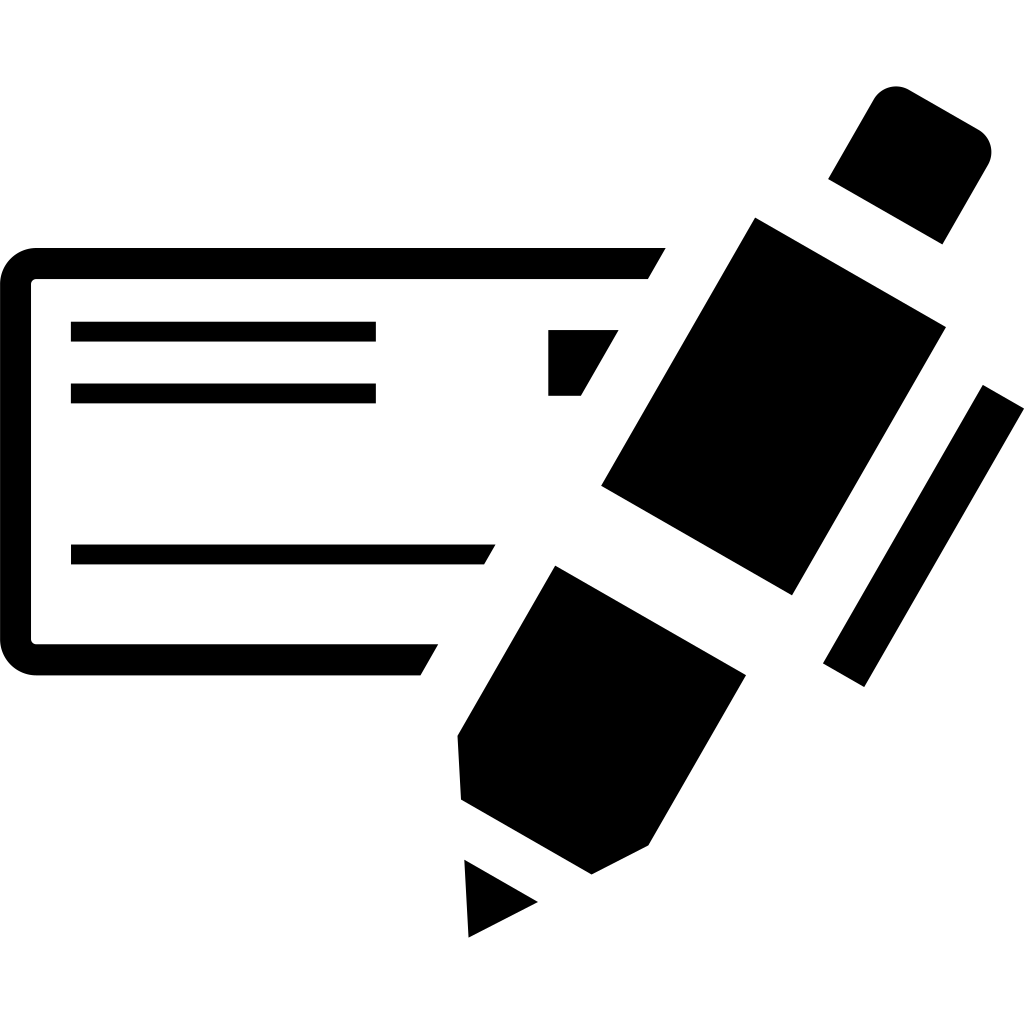 Check and pen icon